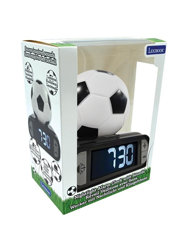 Digitaler Wecker mit leuchtendem Nachtlicht Fußball in 3D und Soundeffekten Lexibook