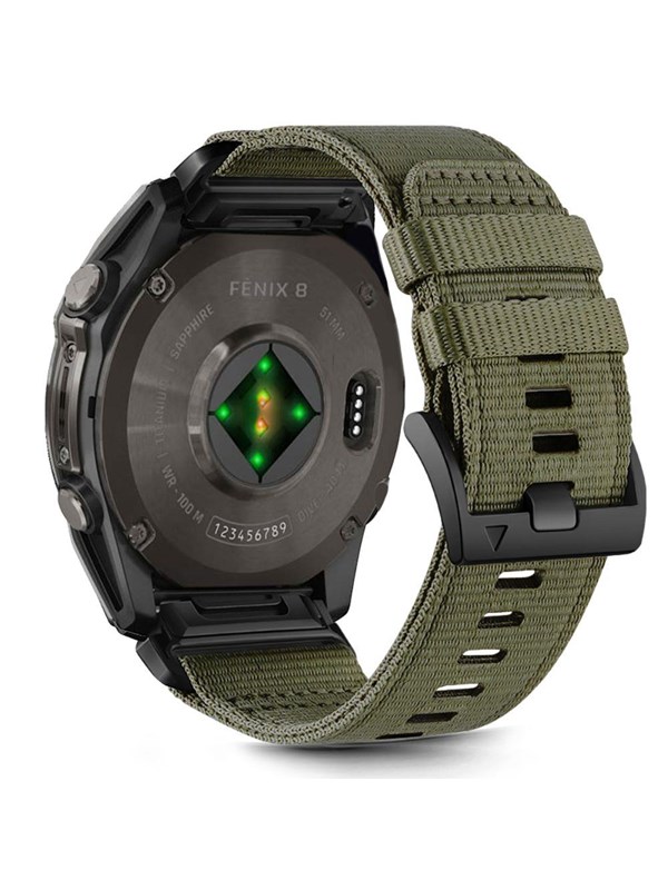 Tech-Protect Nylon Strap for Garmin Fenix 5X / 5X PLUS / 6X / 6X PRO / 7X / 8 (51 mm) - Green