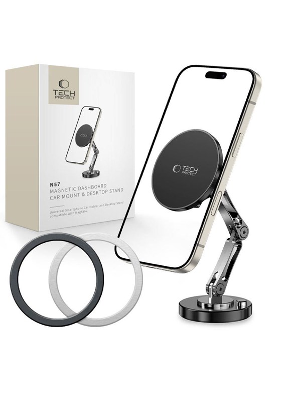 Tech-Protect N57 Magnetic MagSafe Car / Desk Mount - Black