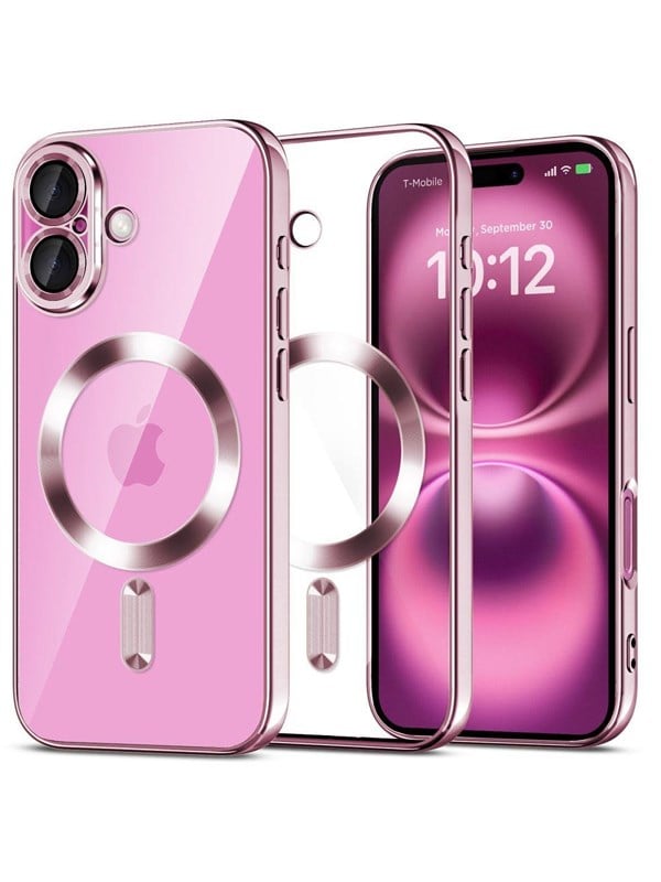 Tech-Protect MagFlex MagSafe Case for iPhone 16 - Clear / Pink