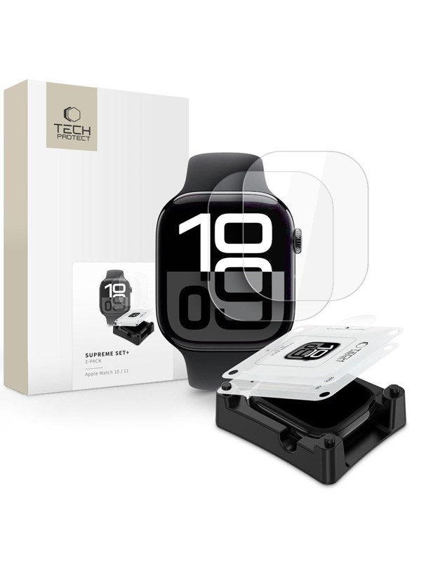 Tech-Protect Supreme Set 2-pack Hydrogel Film for Apple Watch 10 42 mm - Transparen