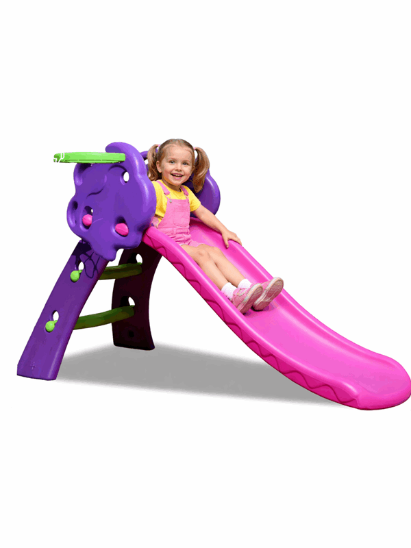 Elite Toys Kids Zone Rutsche purple mit Basketballkorb 130cm