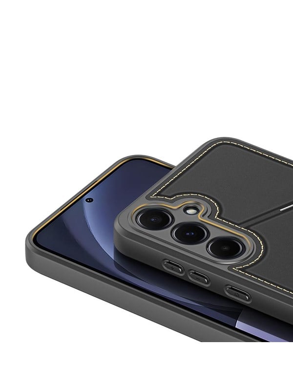 Dux Ducis Rafi II Case for Samsung Galaxy S25 with Stand and Wallet - Black