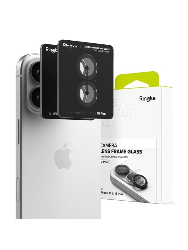 Ringke  Camera Frame Protector 2-pack Protective Covers for iPhone 16  16 Plus - Black