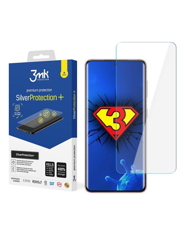 3MK Antimikrobieller Smartphone-Bildschirmschutz Samsung Galaxy S21 FE 5G - Silver Protect+