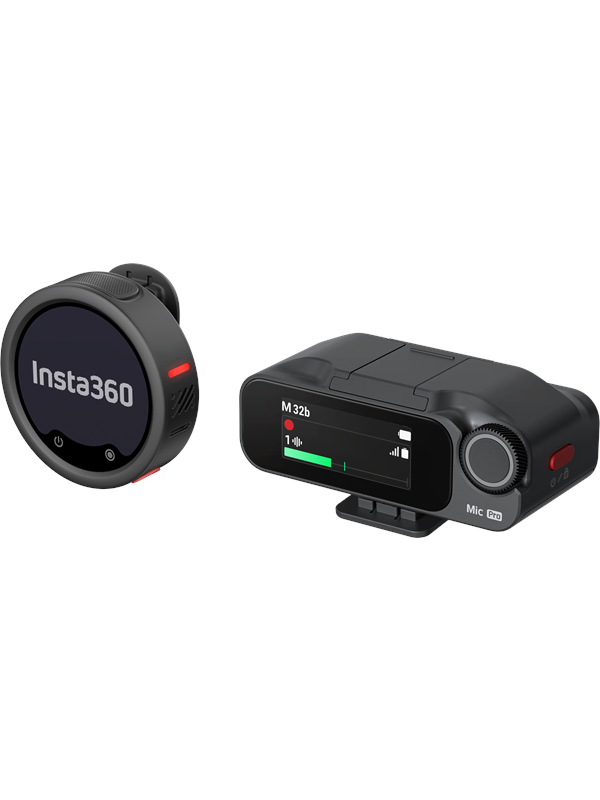 Mikrofon Insta360 Mic Pro kabellos mit anpassbarem Display und Richtcharakteristik