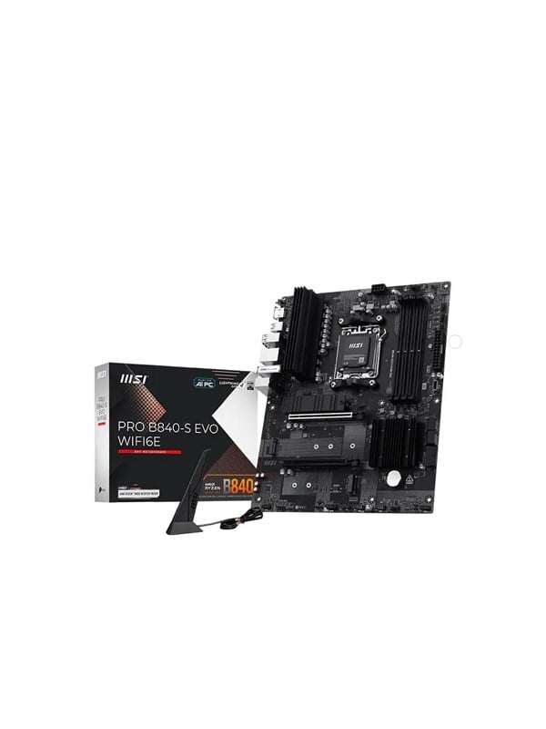Image of MSI PRO B840-S EVO WIFI6E Mainboard - AMD B840 - AMD AM5 - DDR5 RAM - ATX