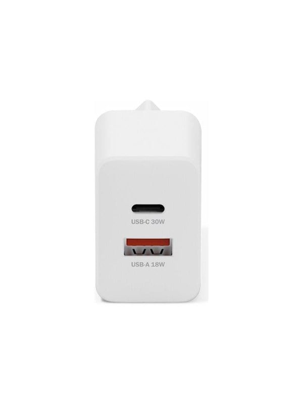 DIGITUS USB-Ladegerät GaN  30W,  1x USB-C,  1x USB-A    weiß