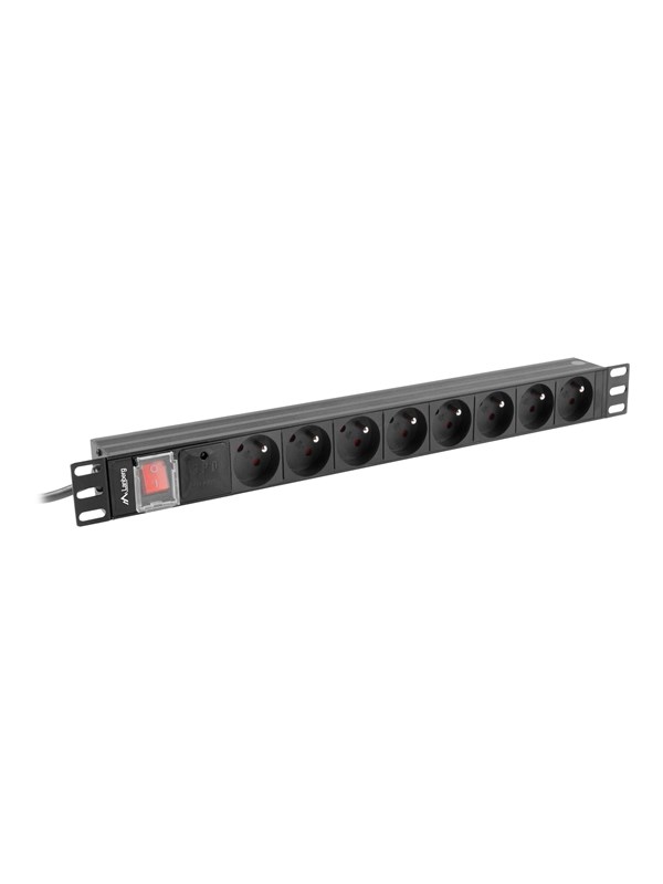 Steckdosenleiste Lanberg PDU-08E-0200-BK 8 Steckplätze mit Schalter und Überspannungsschutz