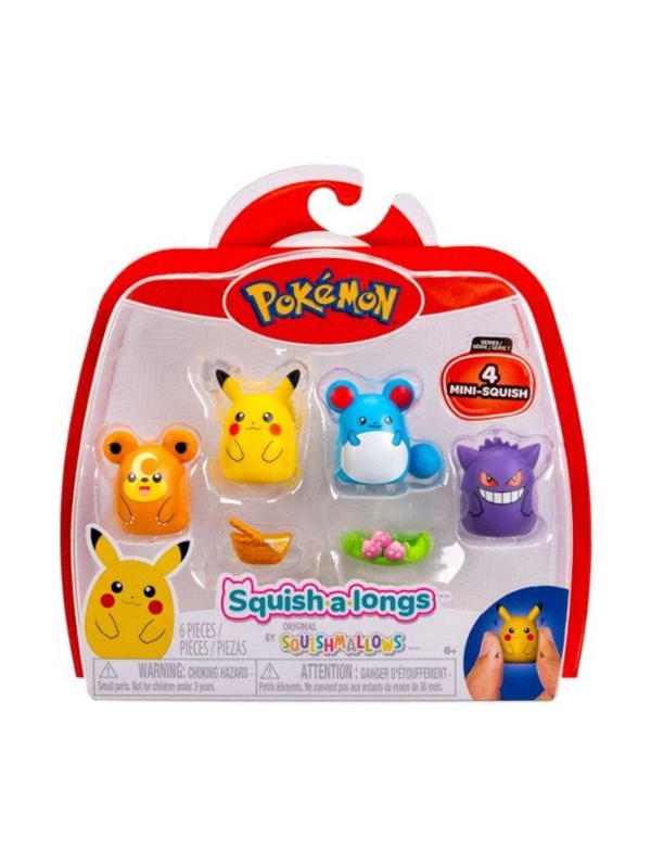 Squishalongs Pokemon 4 Pk Pikachu/gengar