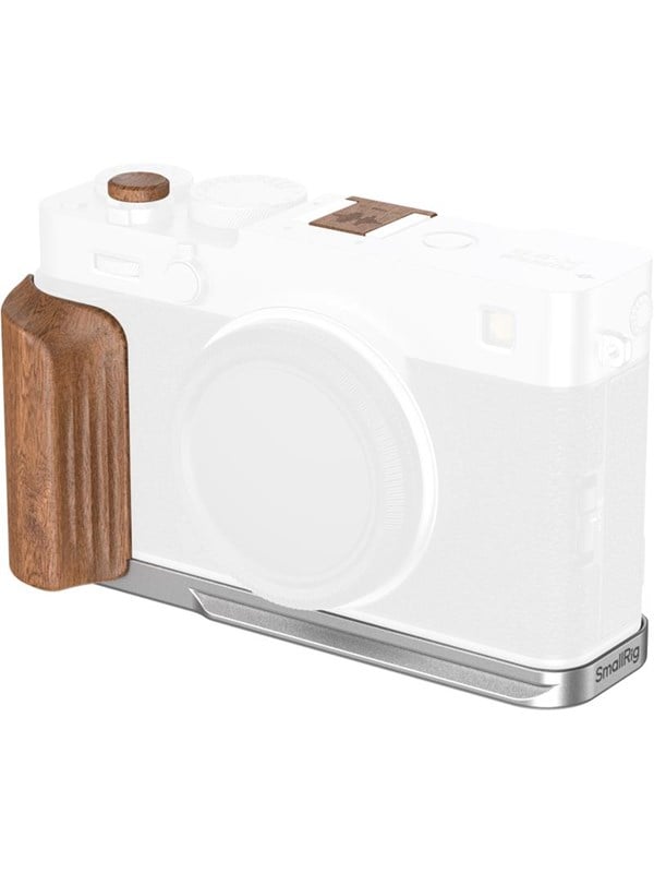 SmallRig 5984 L-Shaped Mount Plate with Wooden Handle for FUJIFILM X-E5 Rosewood Silver
