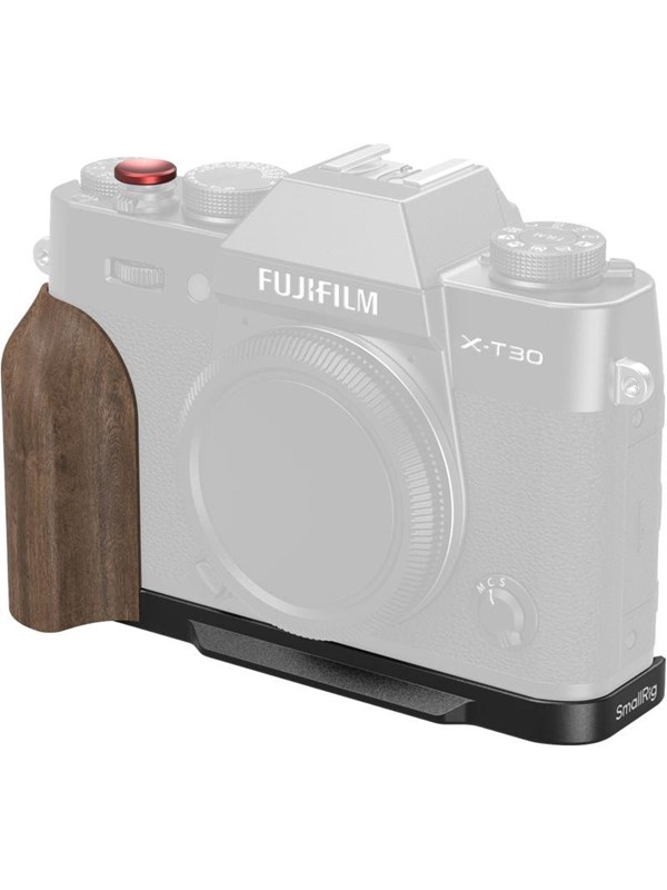 SmallRig 5666 L-Shaped Mount Plate with Wooden Handle for FUJIFILM X-T30  T30 II  T30 III Black