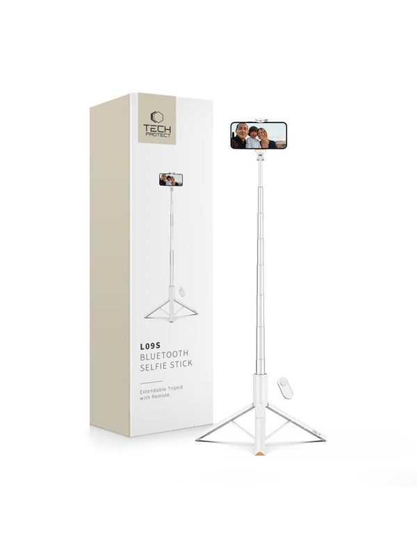 Tech-Protect Selfie Stick L09S with Tripod - White