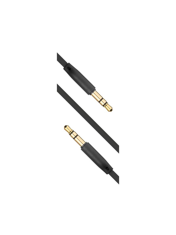 FIXED Audio 2x3.5mm Gold-plated Flat Cable 1m Black
