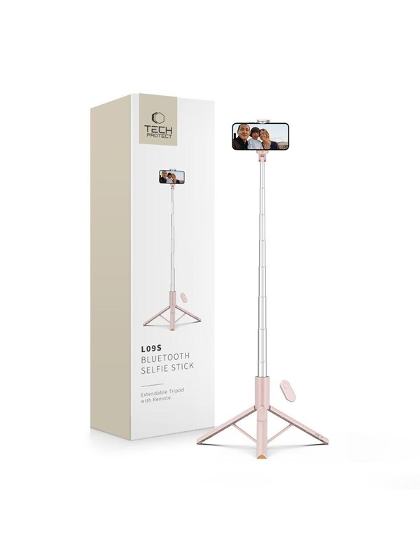 Tech-Protect Selfie Stick L09S with Tripod - Pink