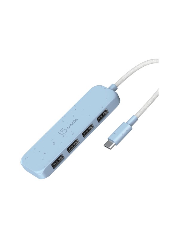 j5create JCH341EC - hub - eco-friendly USB-C - 4 ports USB-Hubs - USB 3.2 - 4 - Blau