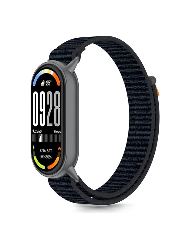Tech-Protect Nylon Pro Strap for Xiaomi Smart Band 8 / 9 / 10 / NFC - Black & Orange