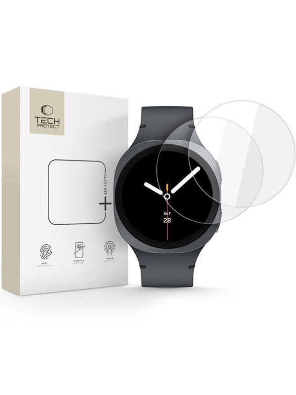 Tech-Protect Glass Fit 2-pack Tempered Glass for Samsung Galaxy Watch 8 44mm - Clear