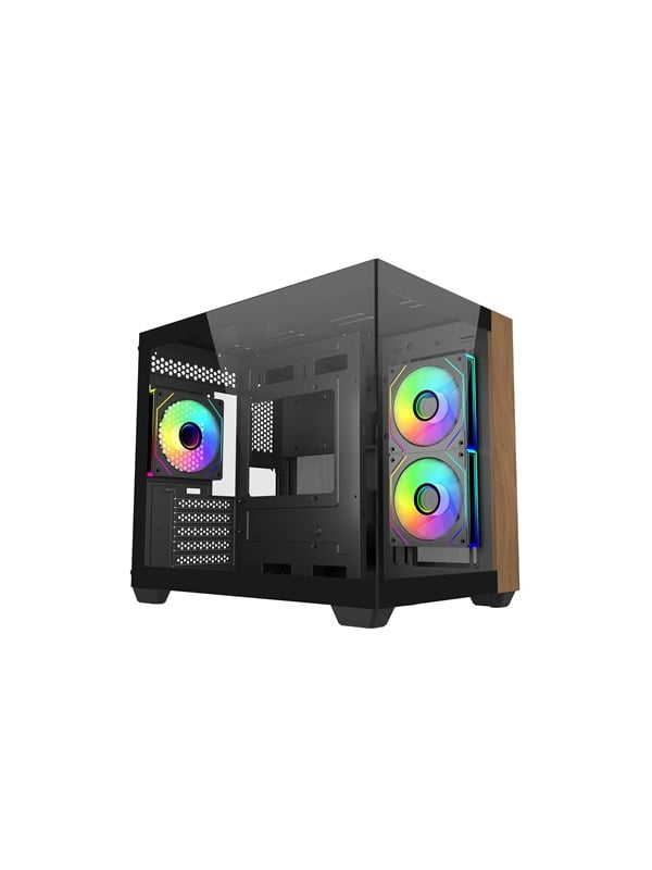 Cooler Master CoolerMaster Geh Elite 481 Wood Black (mATX, Mini-ITX), PC Gehäuse, Schwarz - Bild 3