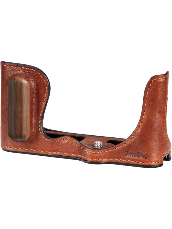 SmallRig S9 Leather Half Case, Camera Leather Case for Panasonic LUMIX S9 Built-in Wooden Grip And Strap Hole for Tripod -4703