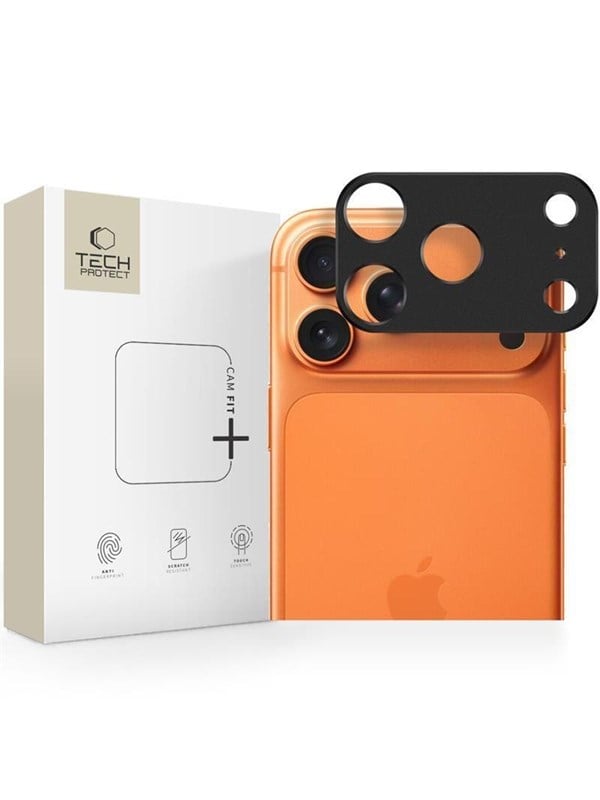Schutzrahmen für die Rückkamera Tech-Protect Camalloy Fit+ für Apple iPhone 17 Pro Max, Aluminium, Schwarz