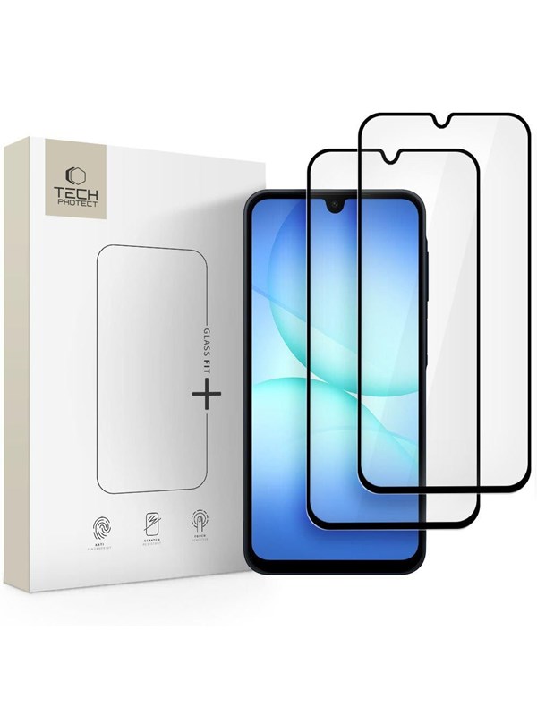Tech-Protect  Glass Fit 2-pack tempered glass for Samsung Galaxy A16 4G  5G  A26 5G  A17 4G  5G - black