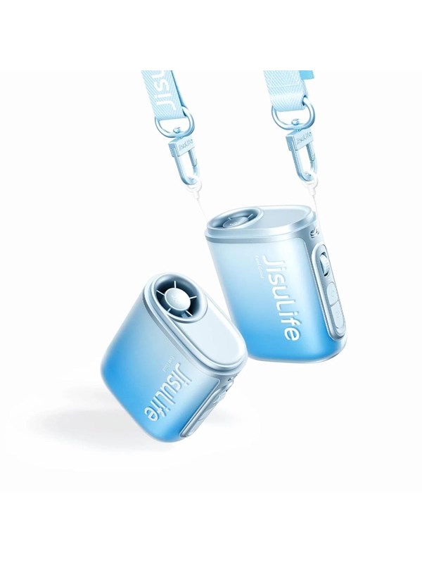 Jisulife Neck Fan 5 4500mAh Mini Fan with Lanyard - Blue Powerbank (Akku) - Blau - 4500 mAh