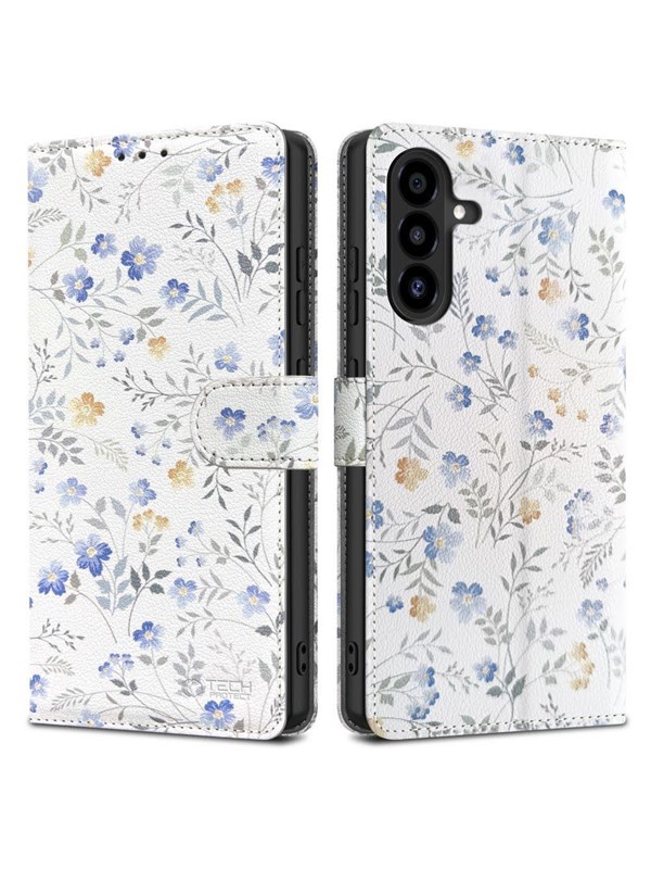 Tech-Protect Wallet Case for Samsung Galaxy A26 5G  A17 4G  5G - Daisies with Leaves