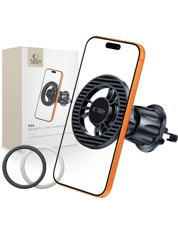Magnetische Autohalterung Tech-Protect N56 Carbon Vent, Universal, Schwarz
