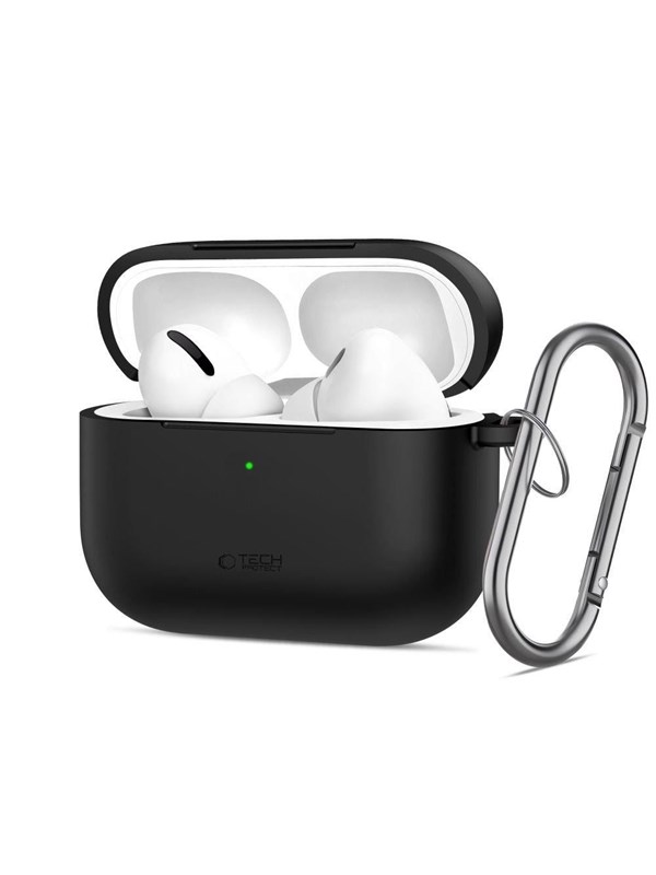 Image of Tech-Protect Silicone Hook Case for AirPods Pro 3 - Black