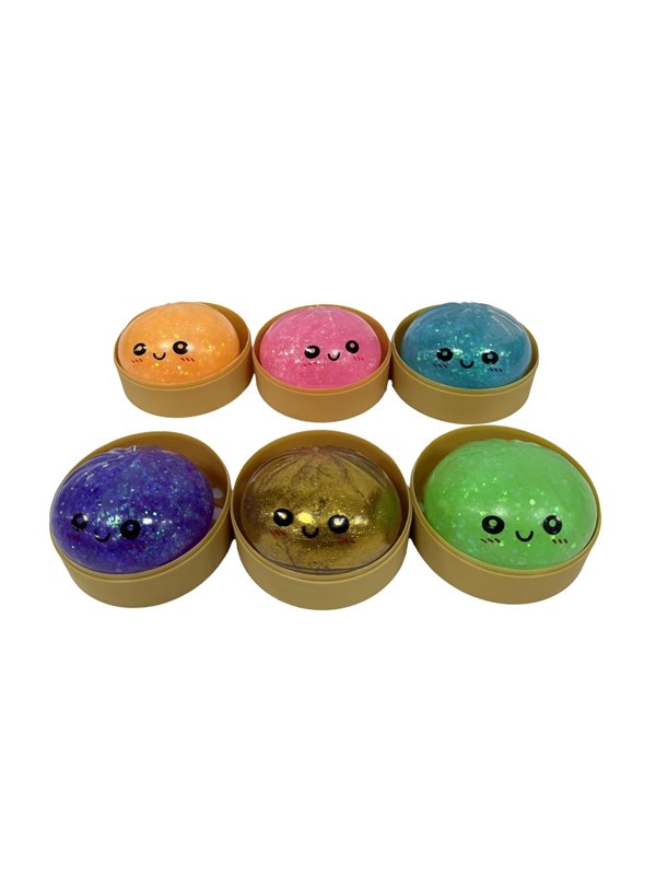 Trend Toys Kawaii Glitter Slime Dumplings 1psc 6cm. Asst. In Steam basket