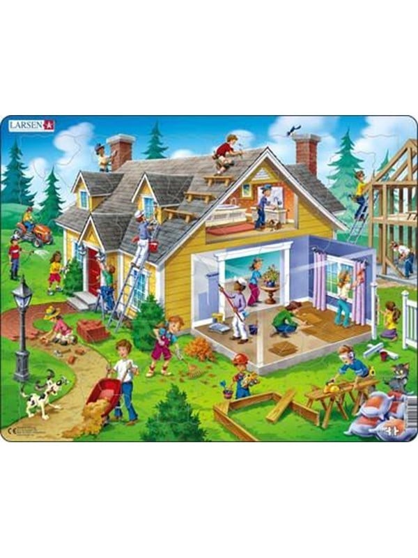 Larsen Puzzles Puslespil Hus - 62 brikker Maxi 365x285 cm 2D Puzzles