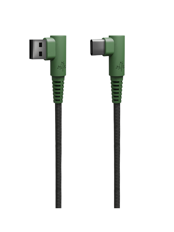 Hune Hiedra Braided 90 USB Cable Type A to Type C 12m - Forest Green