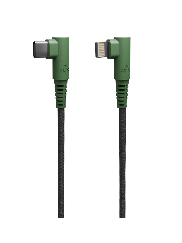 Hune Hiedra Braided 90 USB Cable Type C to Lightning 12m - Forest Green