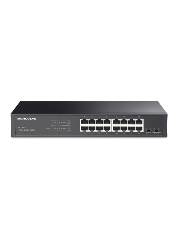 Netzwerkswitch Mercusys MS116GS 16-Port Gigabit Rackmount Metallgehäuse
