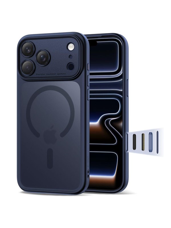 MagSafe Hülle für Apple iPhone 17 Pro Max, Tech-Protect, MagPeak, Mattes Marineblau