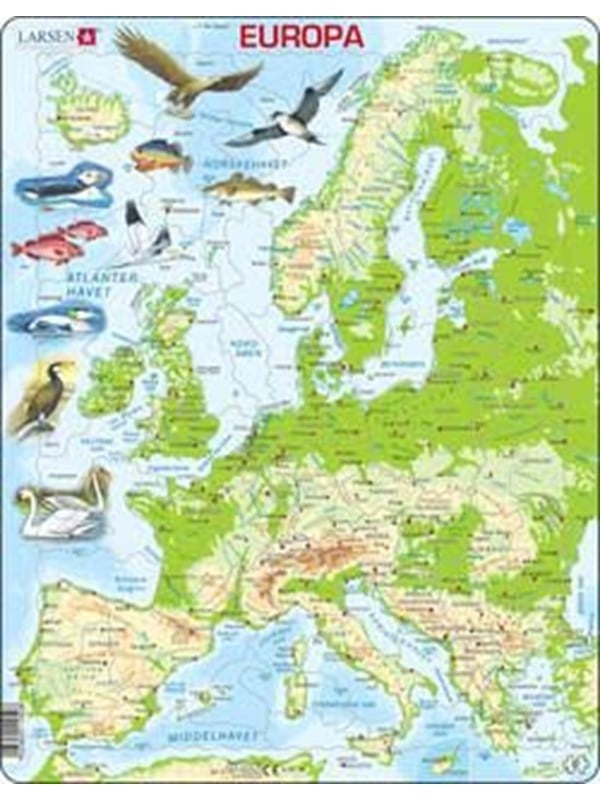 Larsen Puzzles Puzzle Europe Physical Standing - 87 pieces Maxi 365x285 cm 2D Puzzles