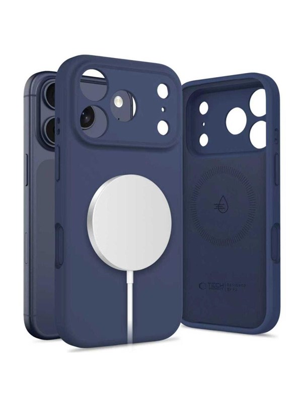 Tech-Protect Silicone MagSafe Case for iPhone 17 Pro Max - Navy Blue