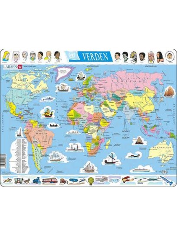 Larsen Puzzles Puzzle World Politics - 107 pieces Maxi (36.5x28.5 cm) Boden