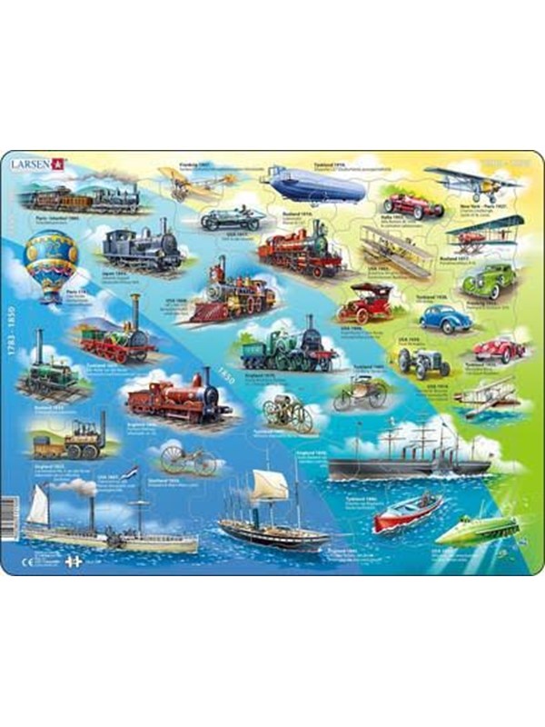 Larsen Puzzles Puzzle Historical Vehicles 1783-1939 - 54 pieces Maxi 365x285 cm 2D Puzzles