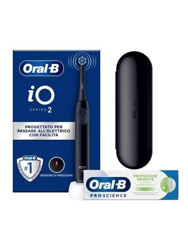 Oszillierende Zahnbuerste Oral-B IO2 Schwarz Drucksensor Timer Reiseetui