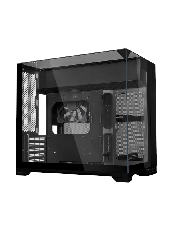 LIAN O11VMX - Lian Li O11 Vision-M PC-Gehäuse, Micro-ATX, Tempered Glass, schw