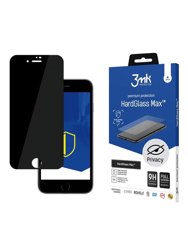 Image of 3mk 9H HardGlass Max Privacy Privacy Glass for iPhone 8