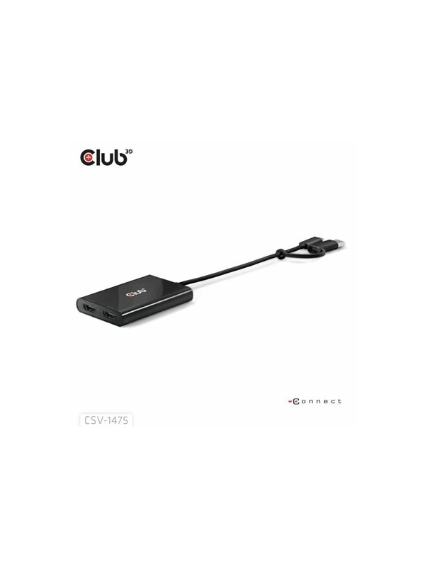 CLUB3D CSV-1475 Videosplitter USB Typ-C 2x HDMI