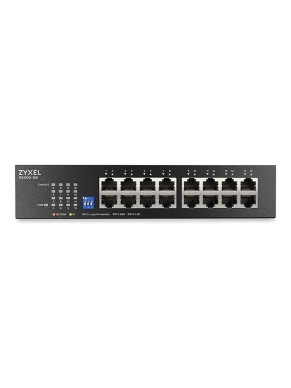ZyXEL GS1100 Series GS1100-16S - switch - 16 ports - unmanaged - rack-mountable