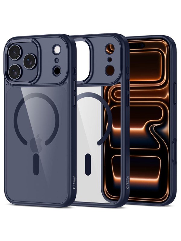 Image of Tech-Protect MagMat MagSafe Case for iPhone 17 Pro Max - Clear - Navy Blue