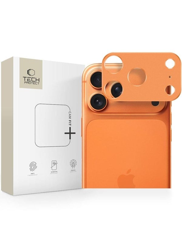 Schutzrahmen für die Rückkamera Tech-Protect Camalloy Fit+ für Apple iPhone 17 Pro Max, Aluminium, Orange