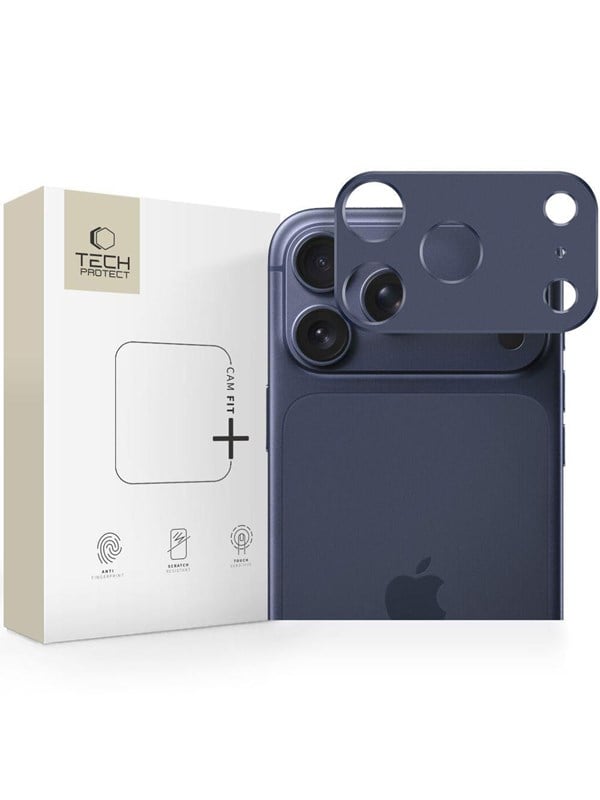 Schutzrahmen für die Rückkamera Tech-Protect Camalloy Fit+ für Apple iPhone 17 Pro Max, Aluminium, Marineblau