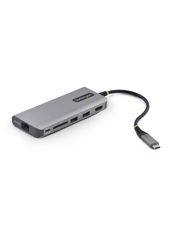 StarTechcom 177B-USBC-MULTIPORT USB-C to HDMI Multiport Adapter 140W PD Charging 4K 60Hz 3-Port USB 10Gbps Hub SD Card Slot 25GbE
