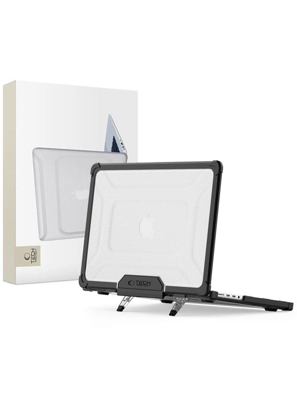 Tech-Protect  SmartShell Pro Case for Macbook Pro 14 M1  M2  M3  M4  M5 2021-2025 - Black and Clear